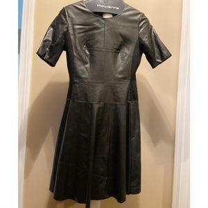 BCBGMaxazria black faux leather dress